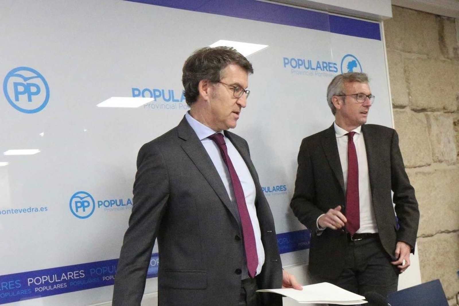 Alfonso Rueda estuvo ayer en el acto del PP de Nigrán.