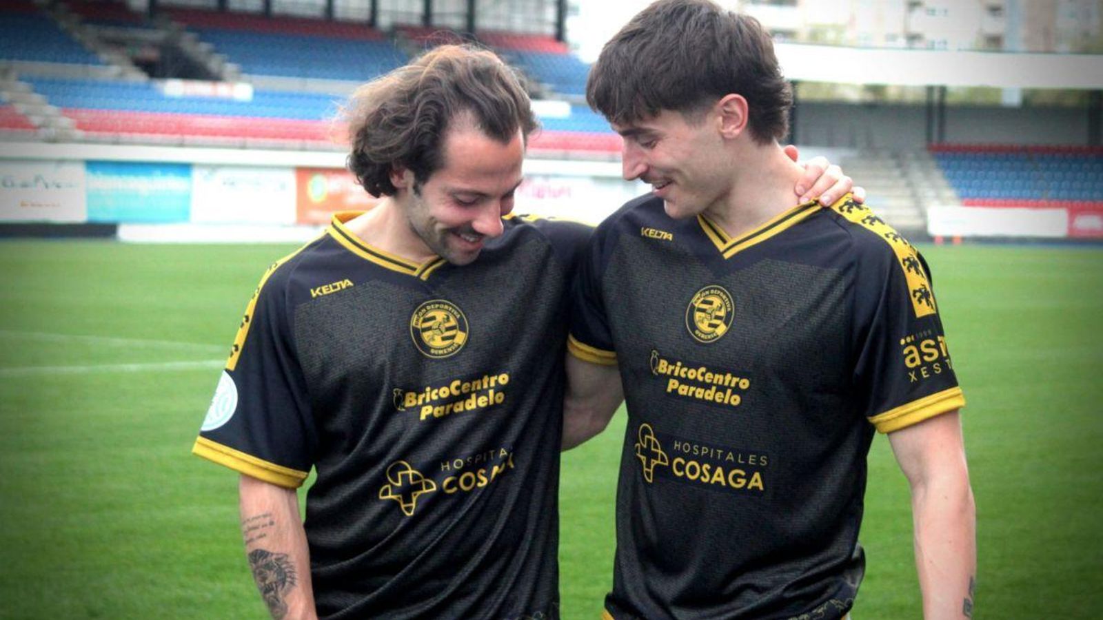 Varo y Jaichenco presentaron la tercera equipación de la UD Ourense.