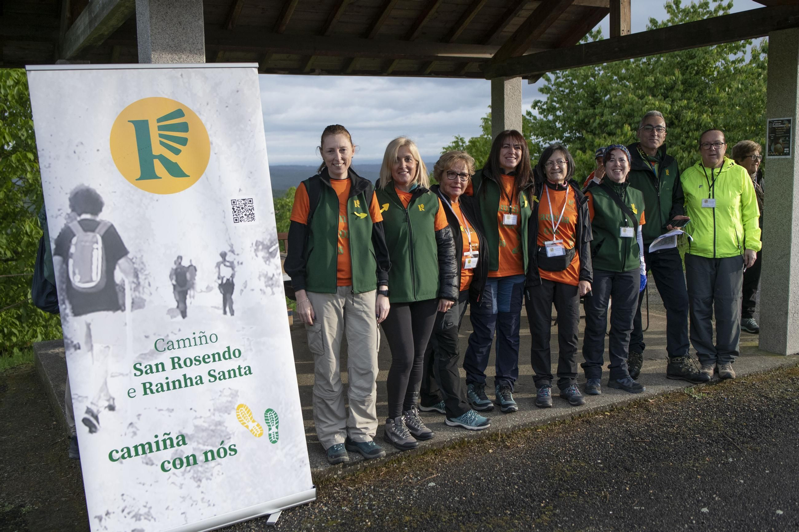 Galería | Un centenar de peregrinos completan el camino entre A Merca y Ourense pidiendo su reconocimiento Xacobeo