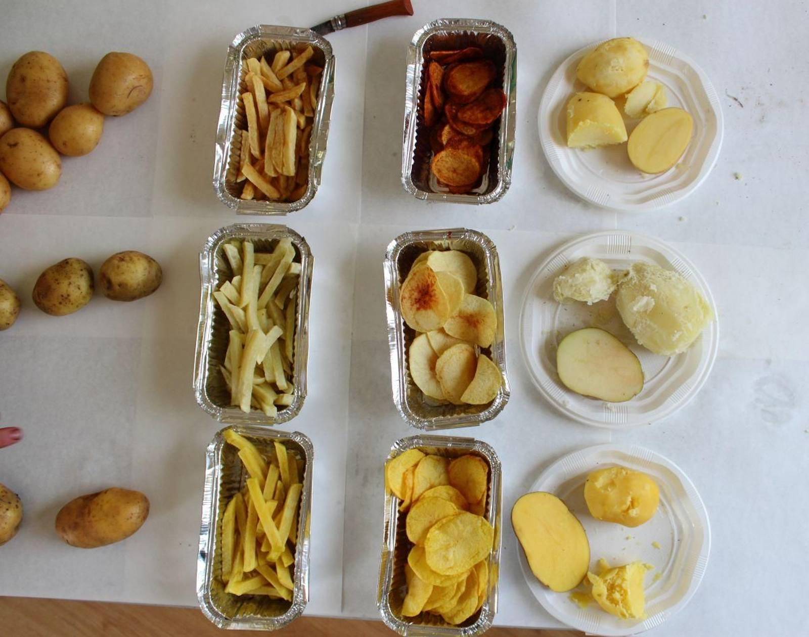 Respuesta de tres variedades de patata al frito y la cocción.