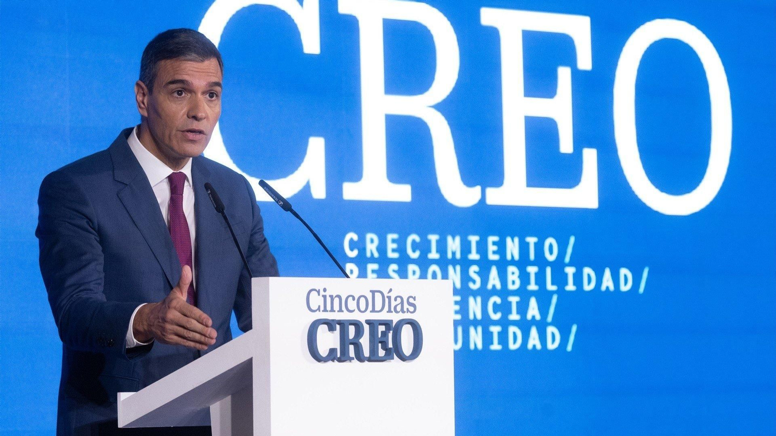 Pedro Sánchez este lunes en el foro CREO (EP)