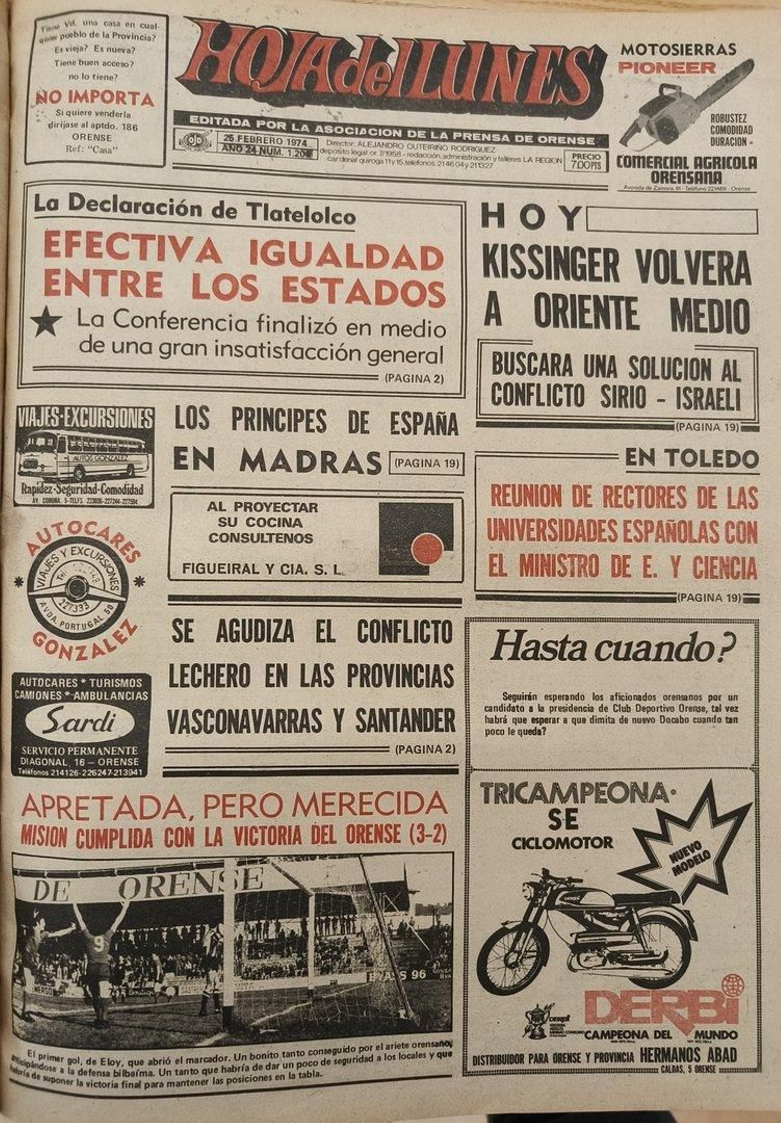 25 Febrero 1974 Portada