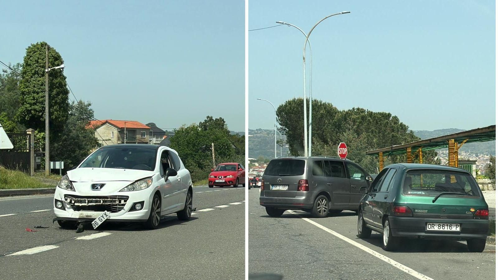 Una colisión entre tres coches interrumpe la circulación en la N-525 a su paso por Ourense