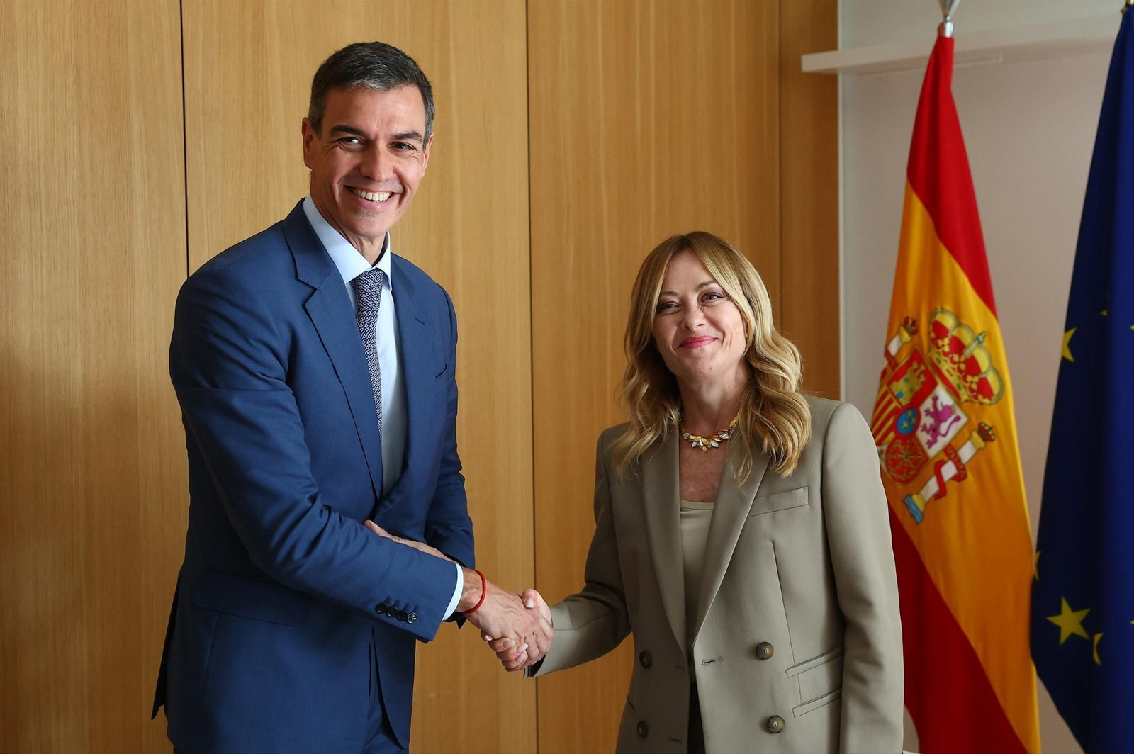 Los líderes de España e Italia, Pedro Sánchez y Giorgia Meloni