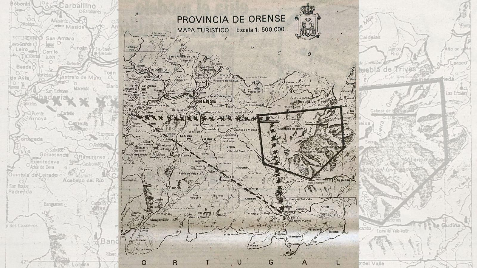 El cambio de ruta de los reyes para ver la sierra de San Mamed, reflejado en el plano.
