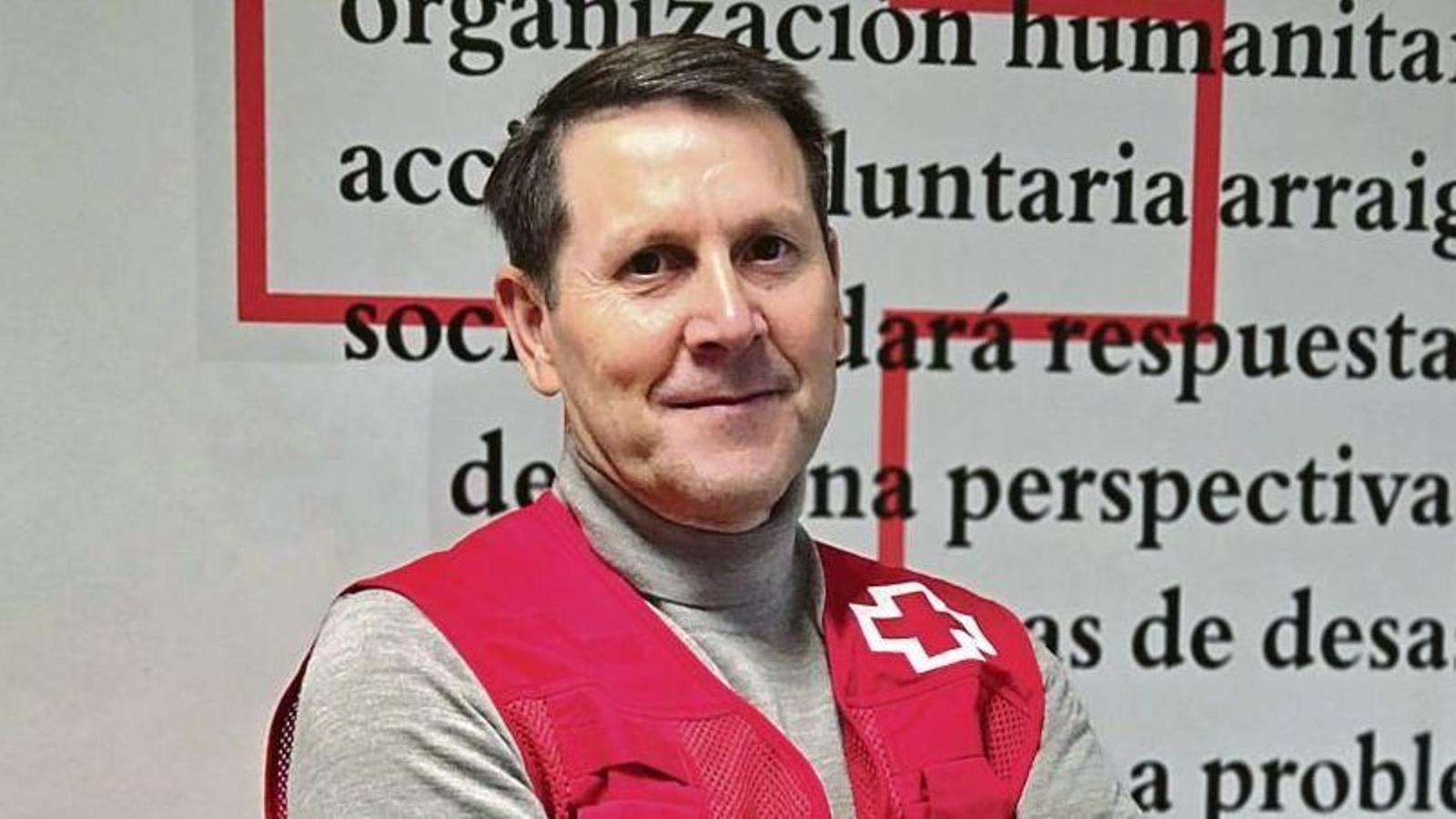 Juan Manuel Romero en la sede de Cruz Roja.
