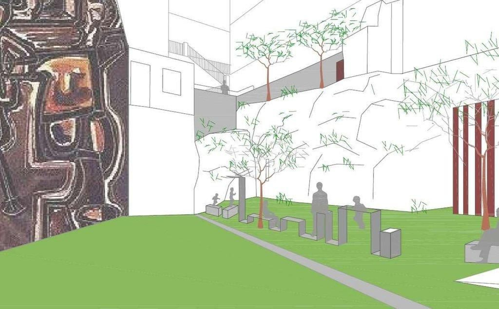 La recreación de cómo quedará la nueva plaza en el Casco Vello.