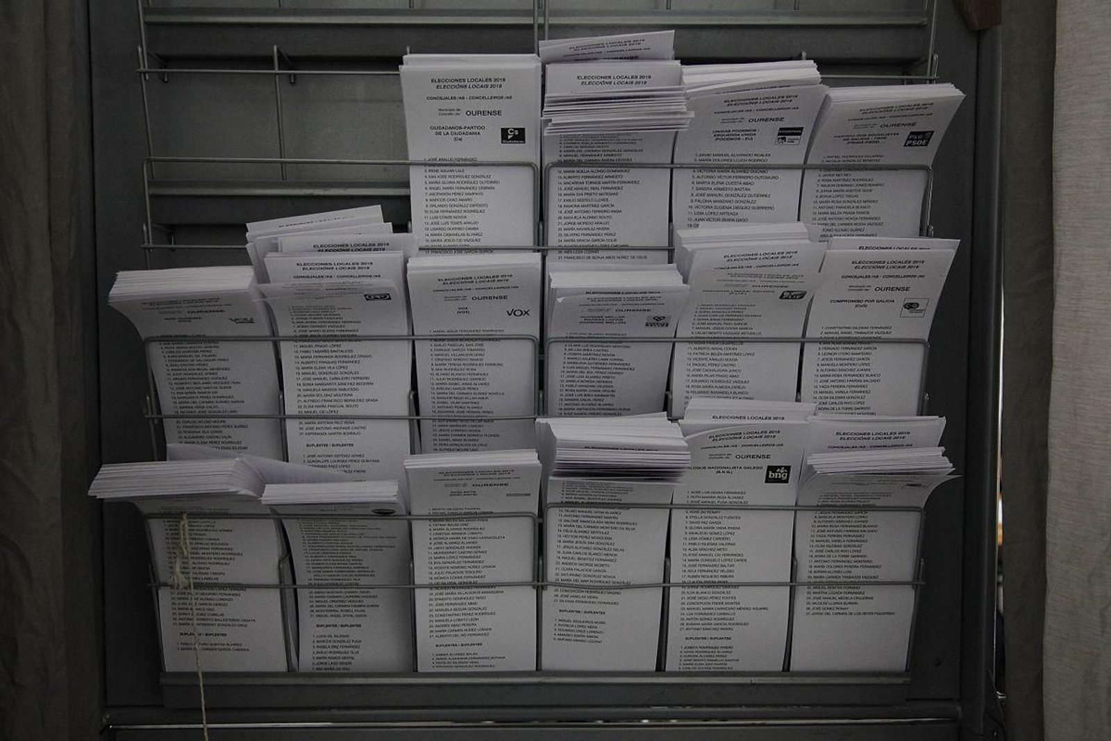 Papeletas en un colegio electoral de la ciudad en las elecciones municipales de 2019.
