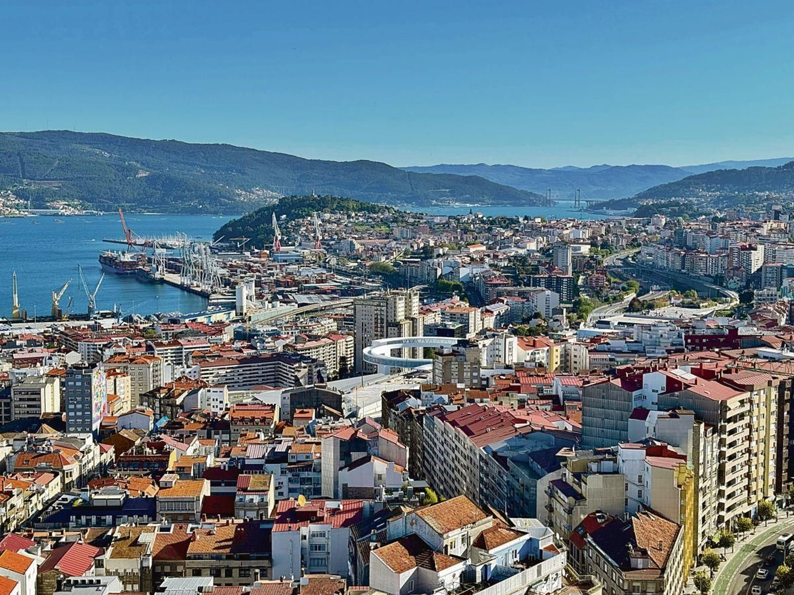 Vista aérea de Vigo.