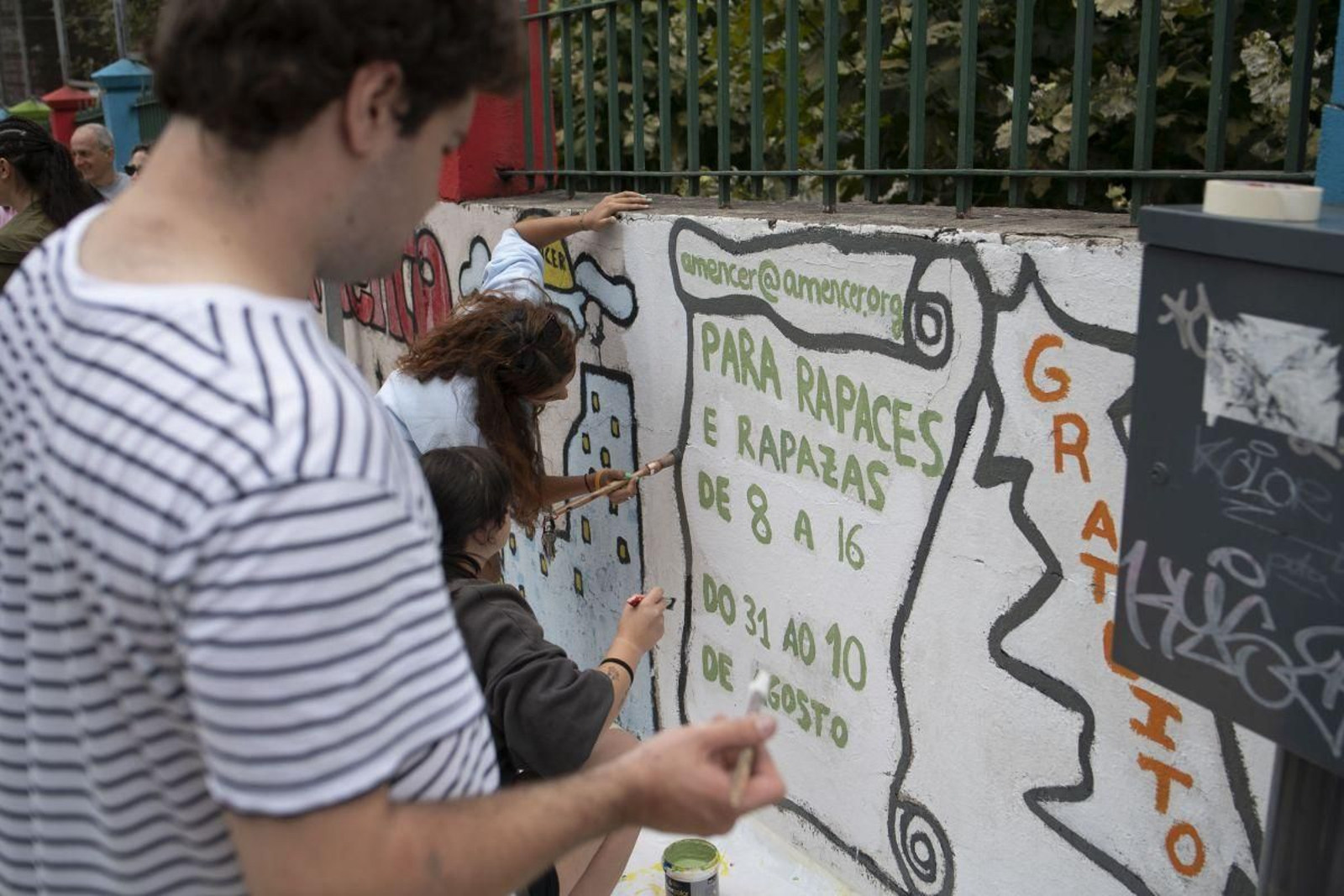 Mural do campamento nos Salesianos.  XESÚS FARIÑAS