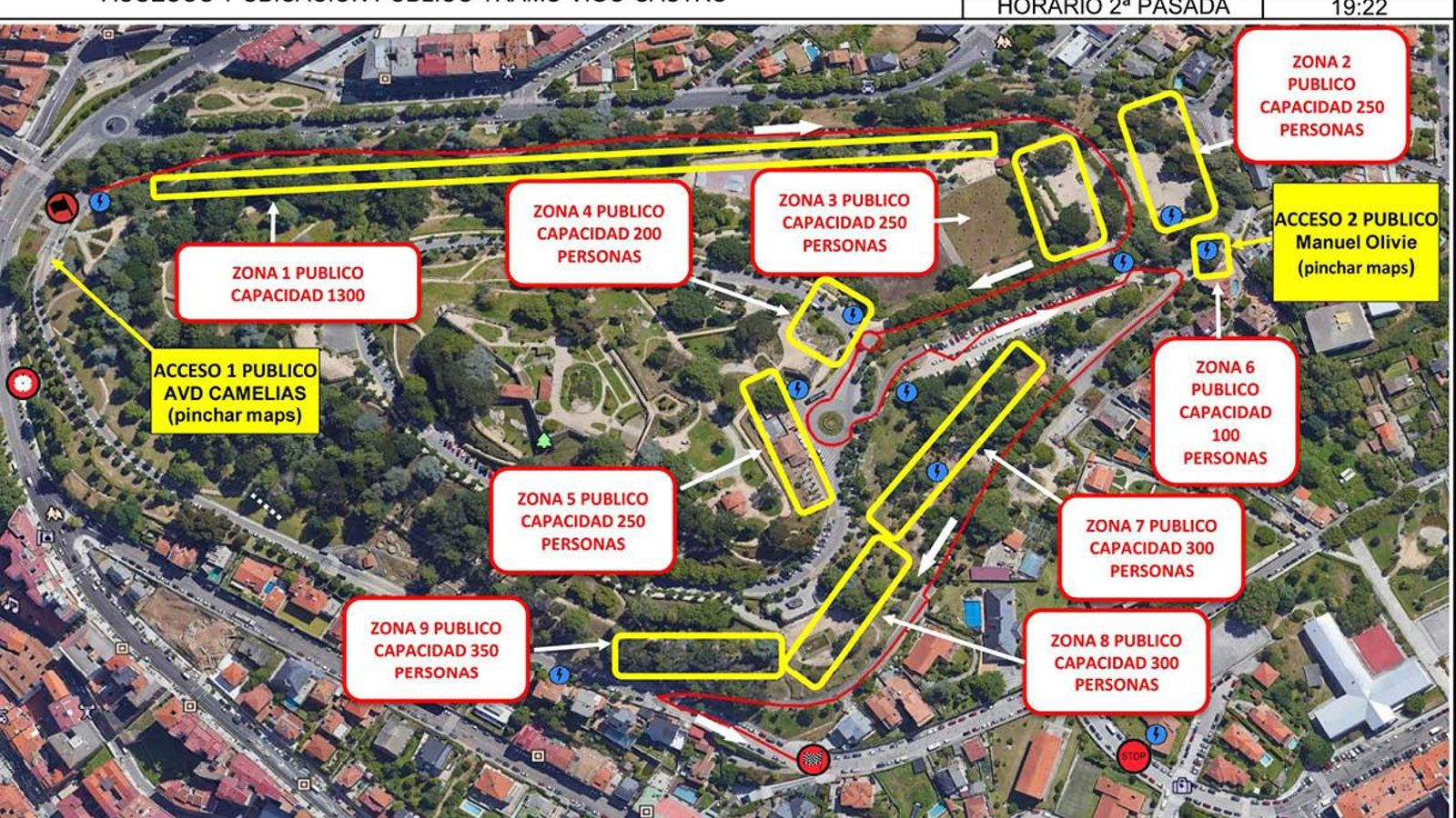 Rallye Rías Baixas - Accesos y ubicación público tramo Vigo-Castro