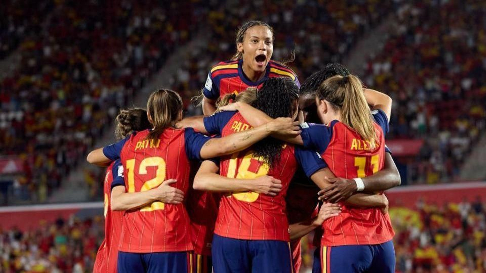 Celebración de las jugadoras españolas.