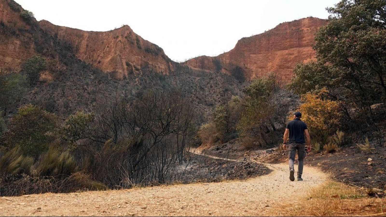 El fuego afectó al complejo hidráulico romano de las Médulas en León.