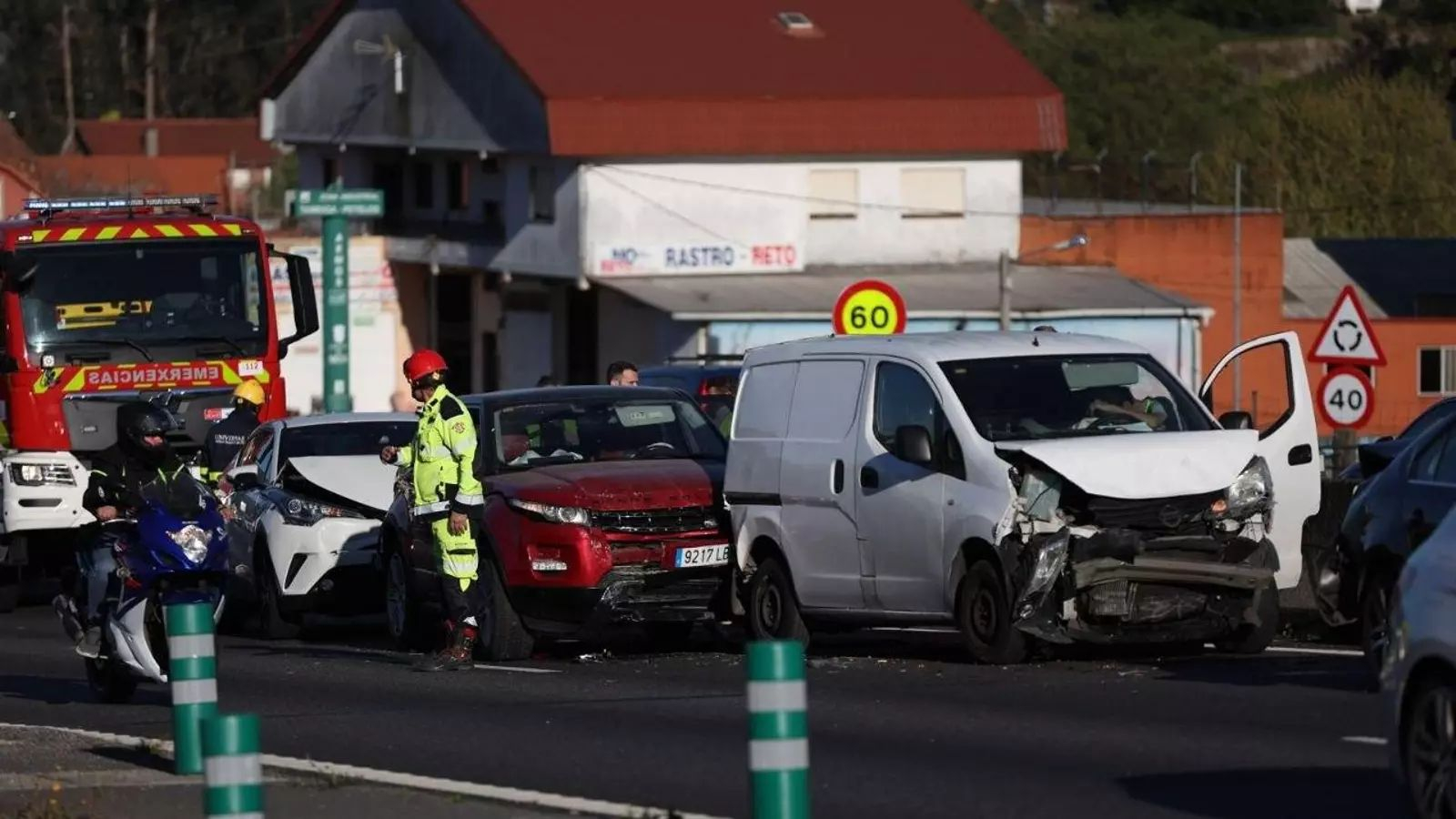 Accidente en la A-55 con seis vehículos implicados