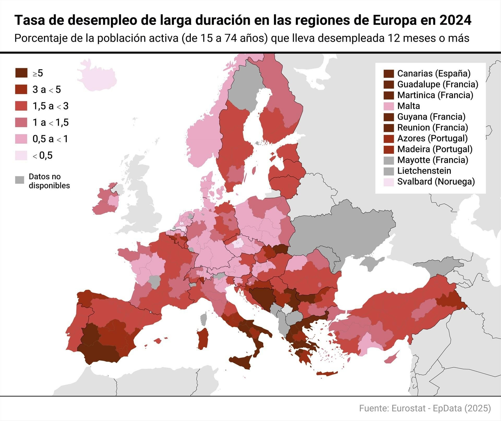 Paro de larga duración en Europa