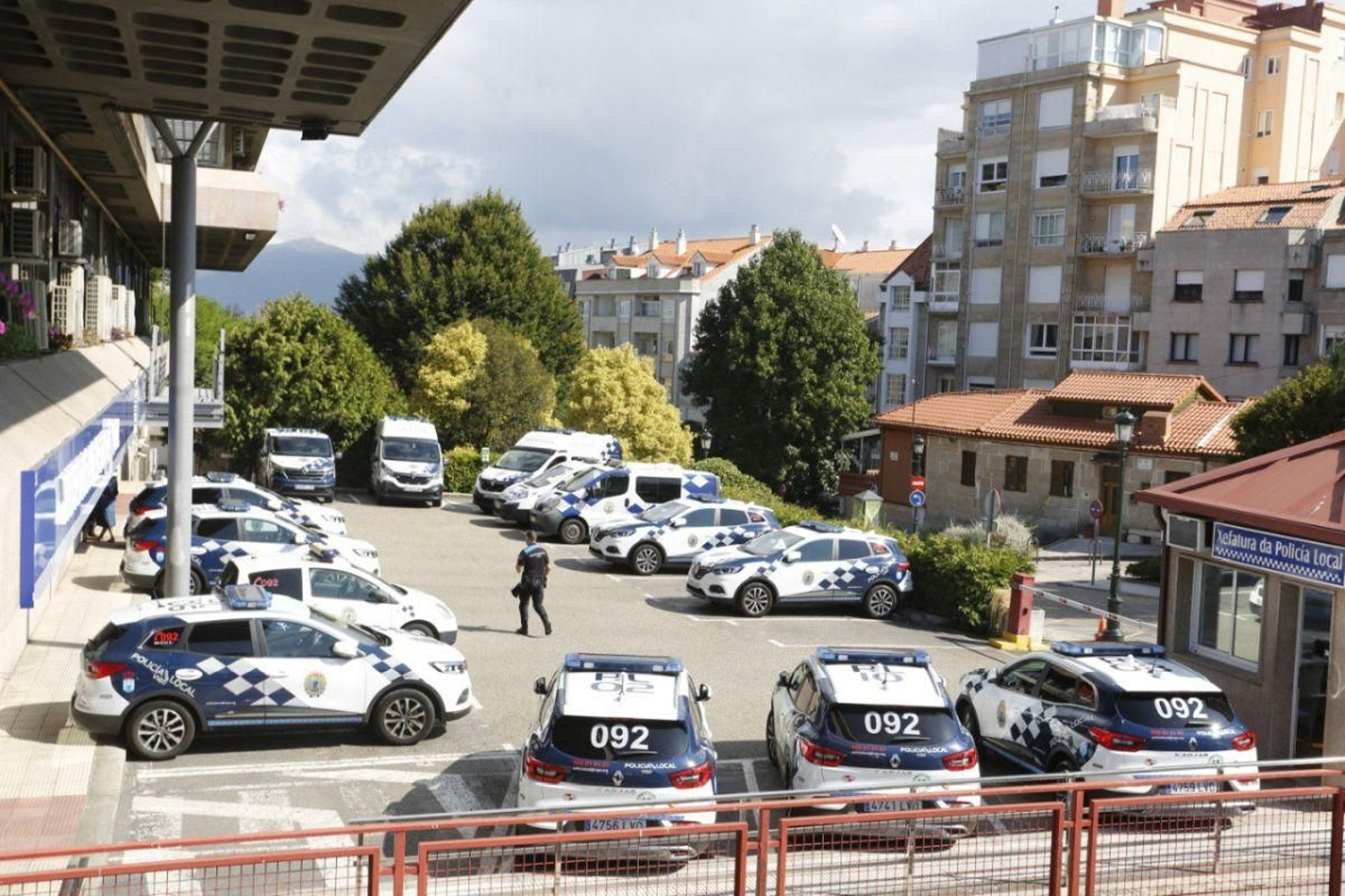 Parque de vehículos de la Policía Local de Vigo.