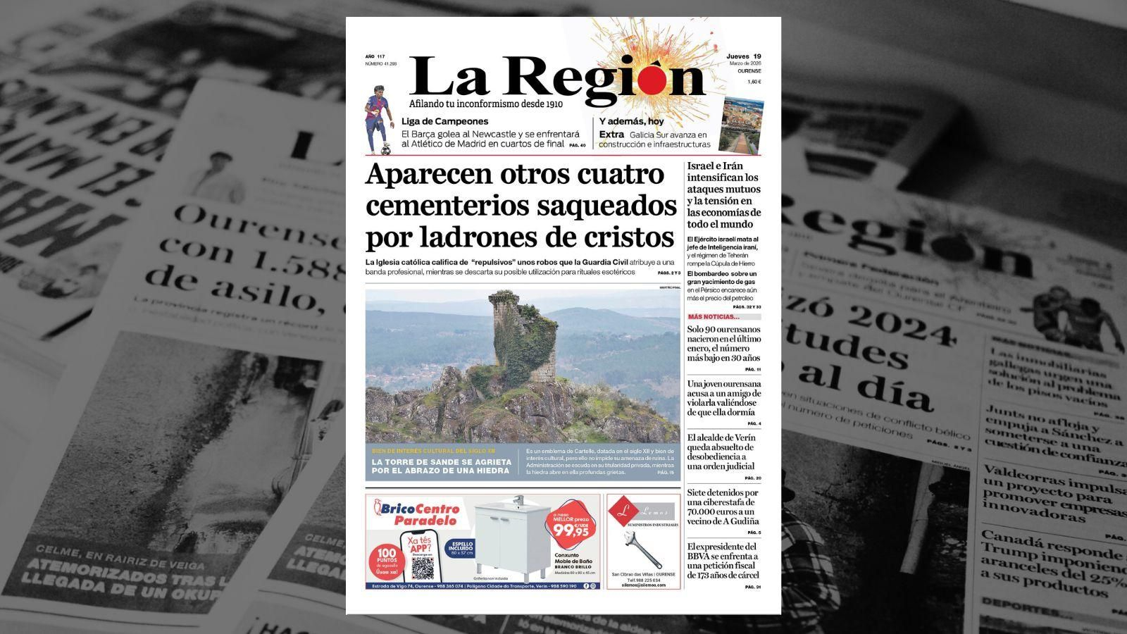La portada de La Región.
