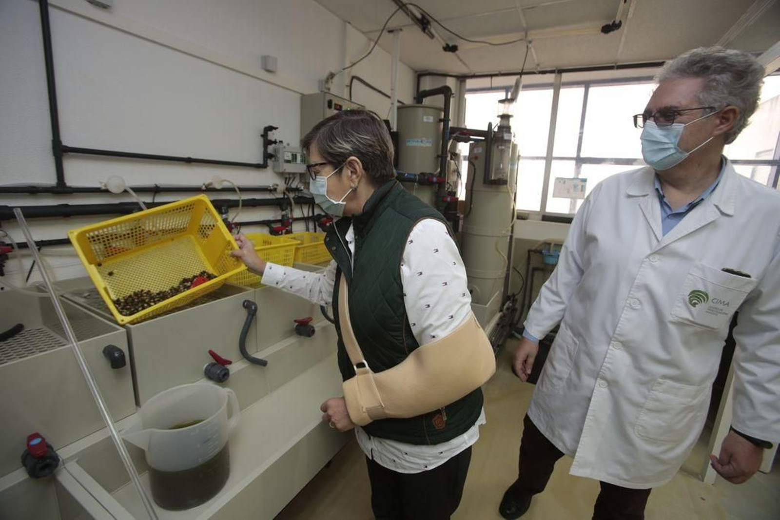 La conselleira ayer en el Centro de Investigaciones Marinas.