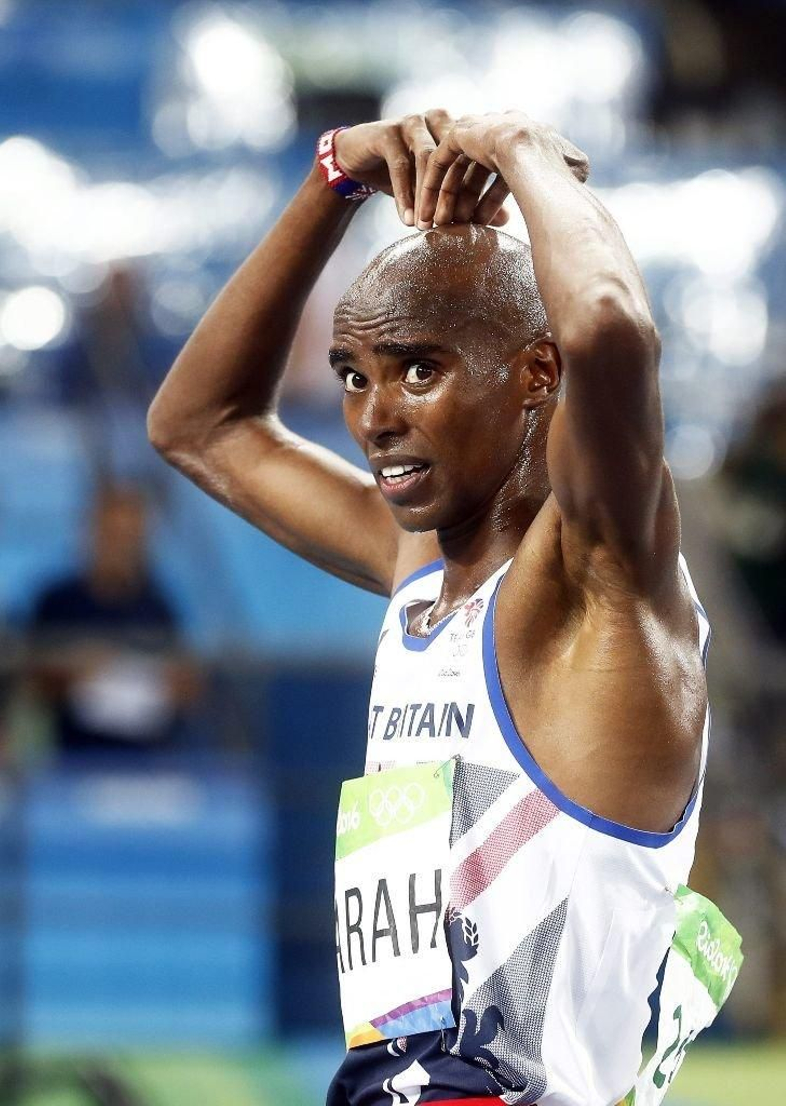 Mo Farah, tras ganar el 10.000.