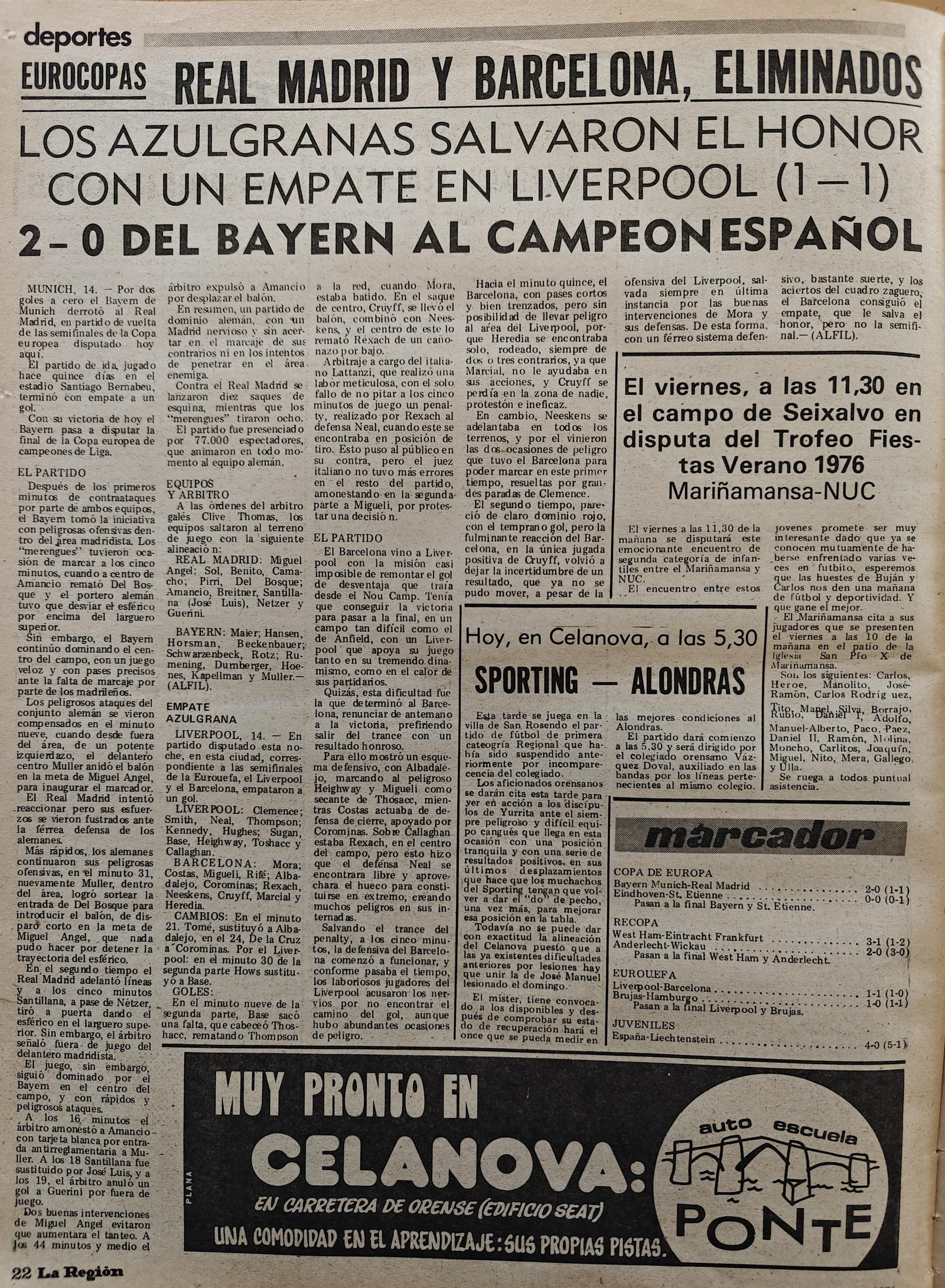 Noticias escaneadas del periódico La Región del 1976.