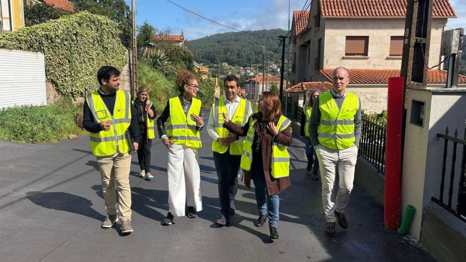 Visita, ayer, del presidente de la Diputación a las obras de la EP-1002.