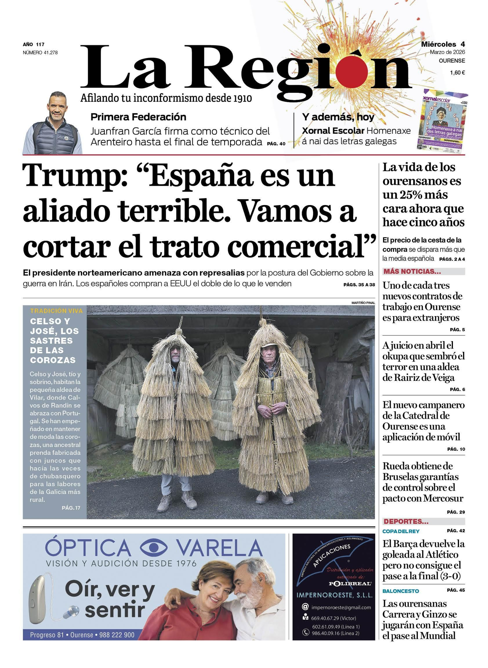 Portada de La Región.