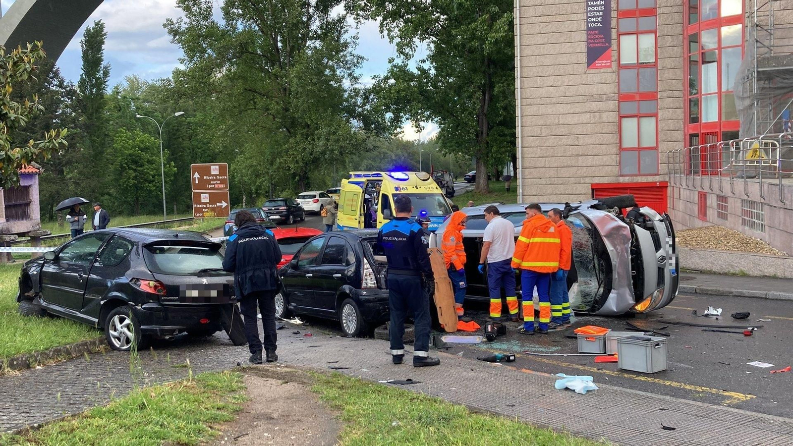 Accidente múltiple en Ourense