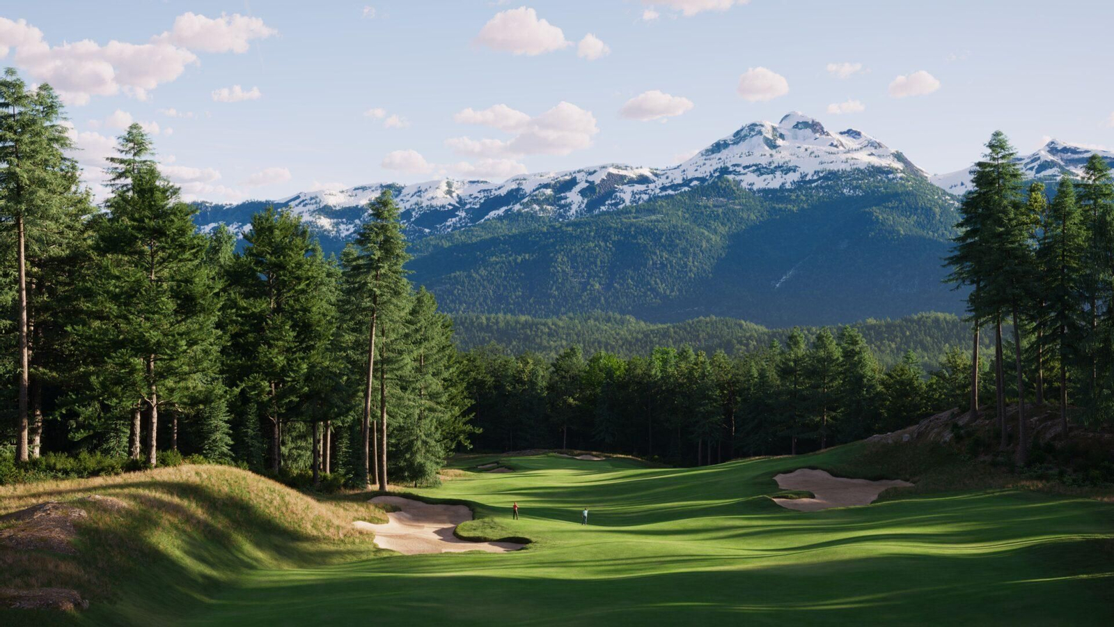 Campo de golf en las montañas de Canadá