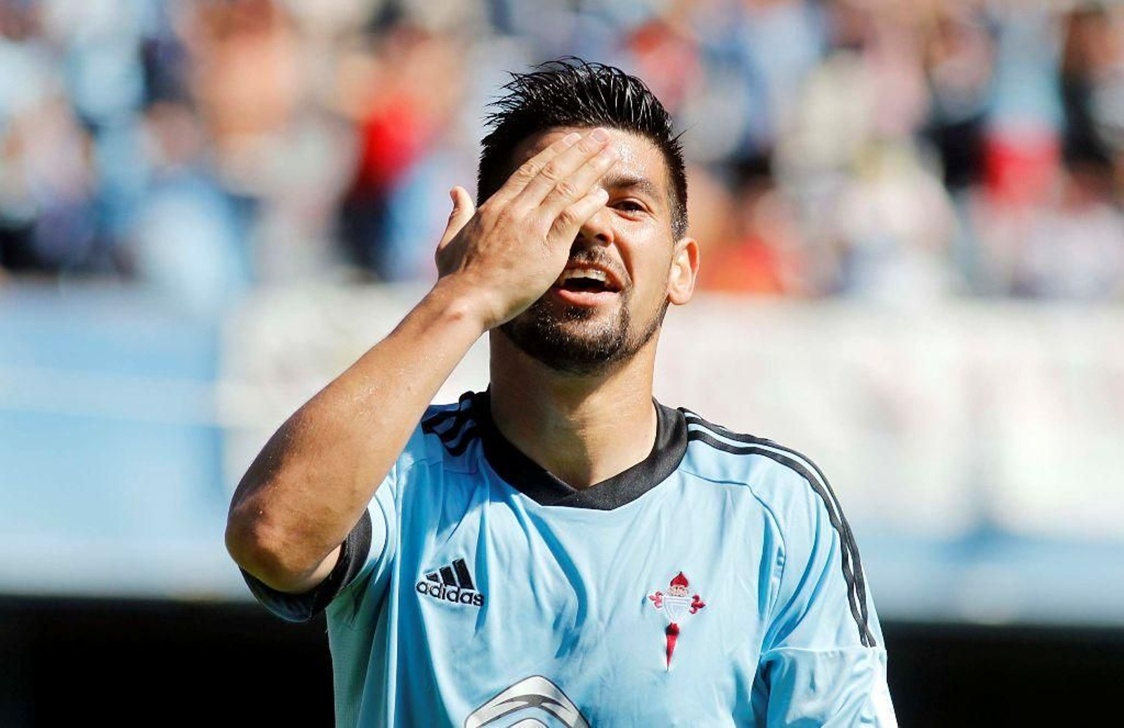 Manuel Agudo 'Nolito' celebra el tanto con el que el Celta empató el gol inicial de Canales.