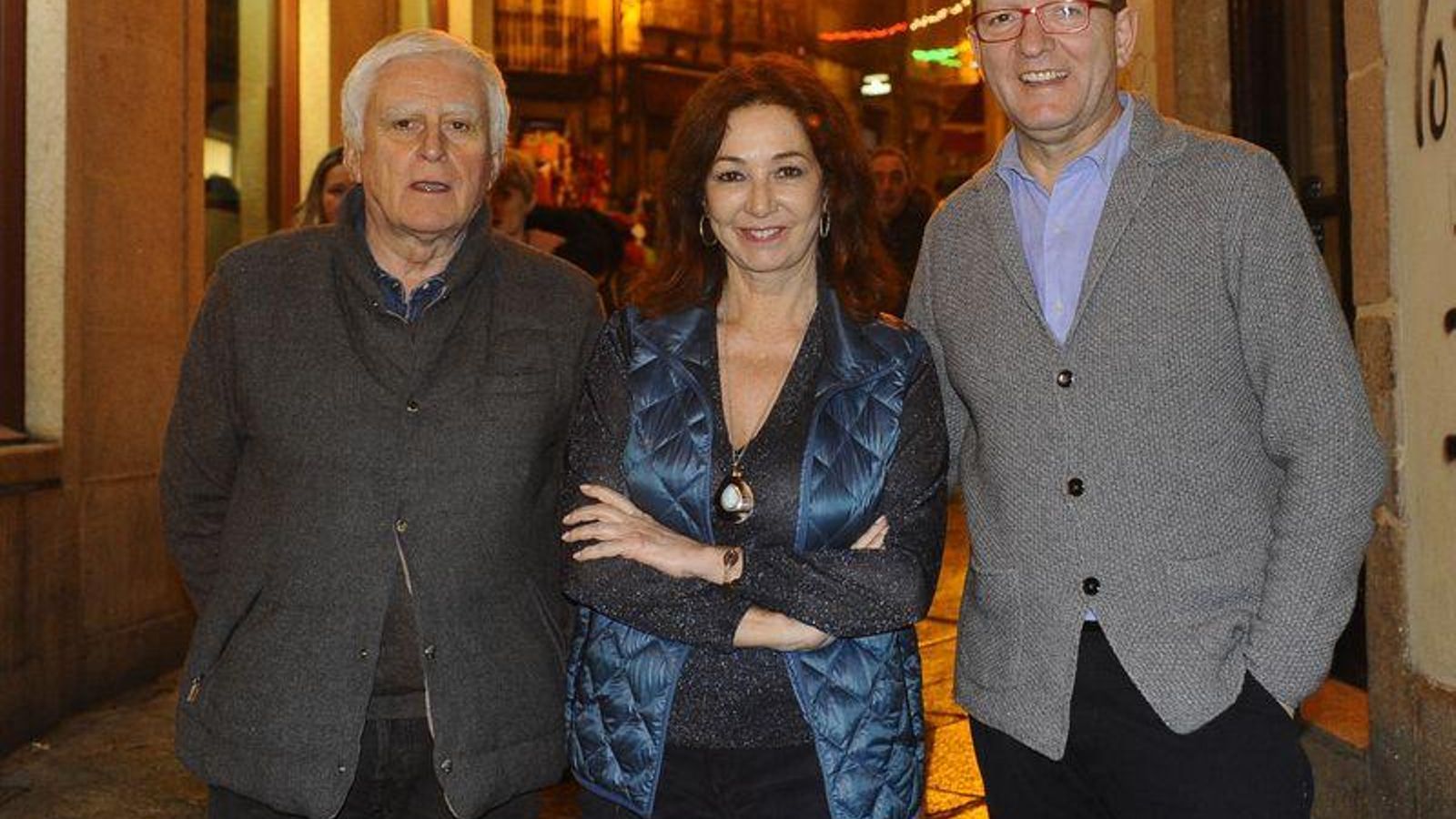 Ourense 10/2/18 Miembros de telecinco en Ourense Paolo Vasile,Ana Rosa Quintana,Manuel Villanueva  Fotos Martiño Pinal