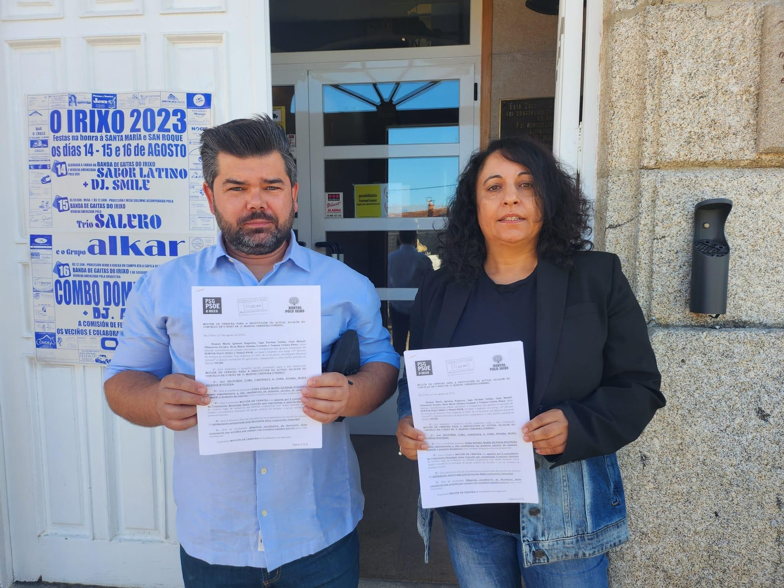 Iago Fariñas del PSOE y Susana Iglesias de Xuntos polo Irixo