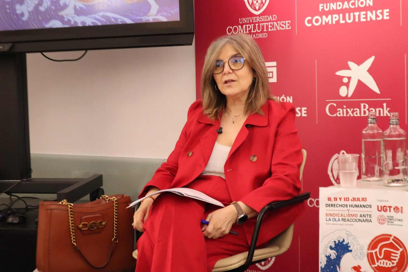La secretaria de Estado de Migraciones, durante un acto público