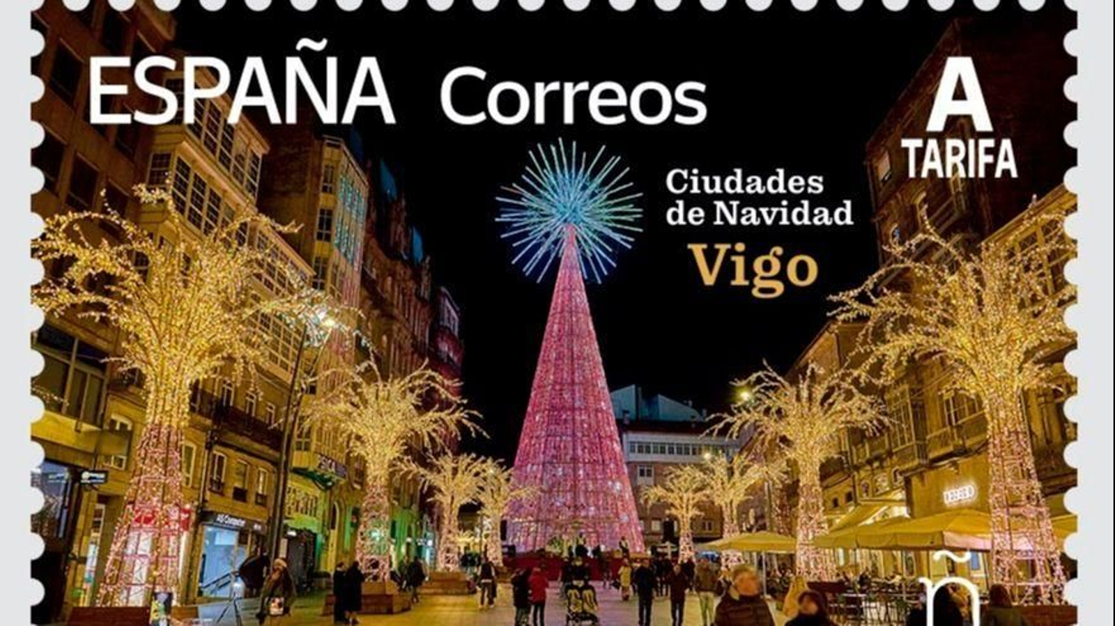Correos emite un sello dedicado a la Navidad de Vigo.