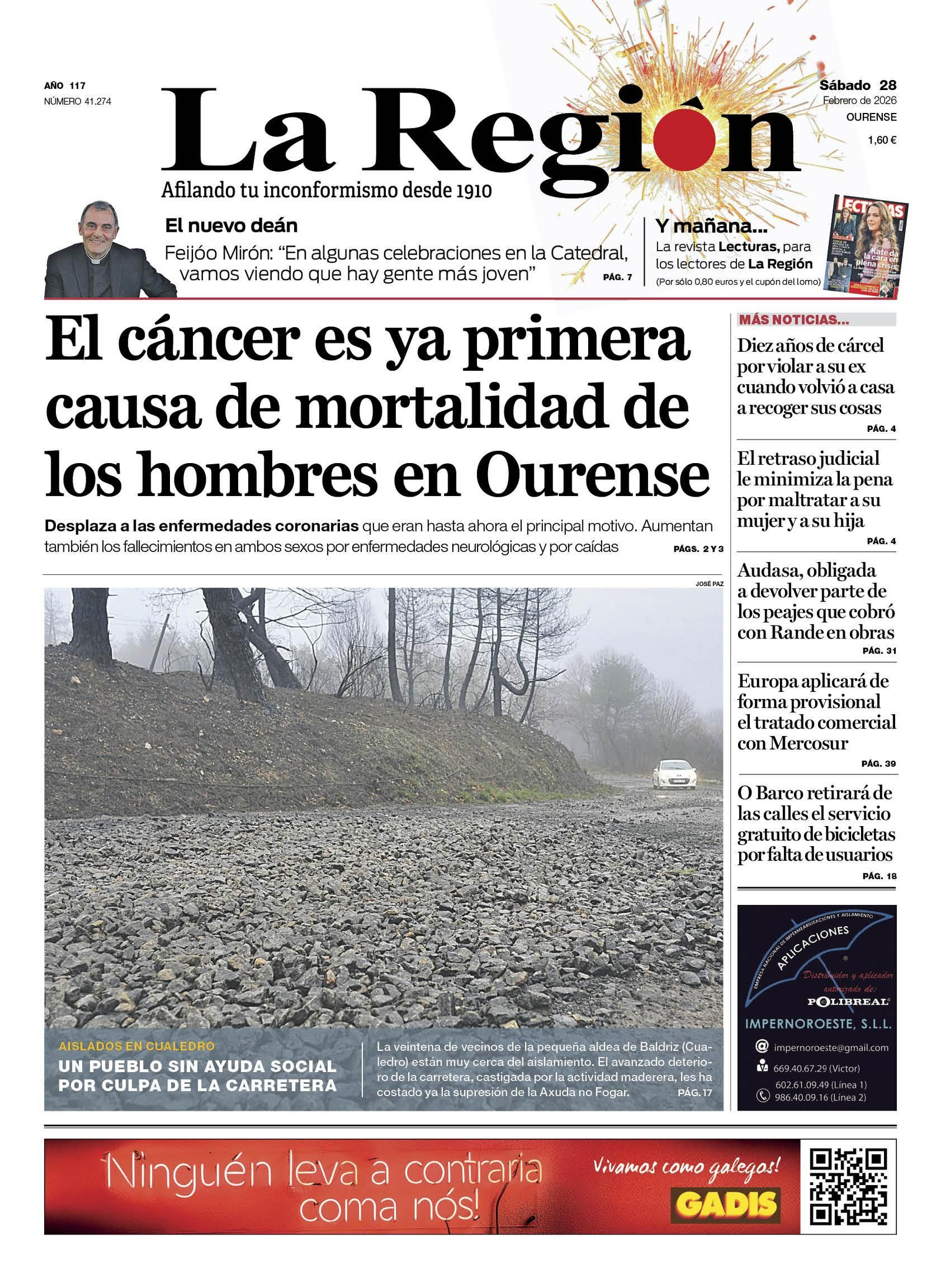 La portada de este sábado