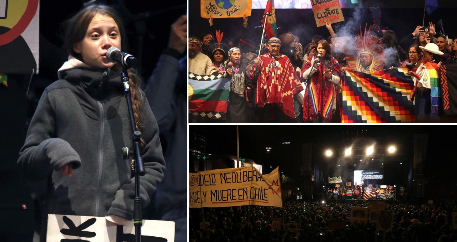Greta Thunberg en la Marcha por el Clima en Madrid. //EFE