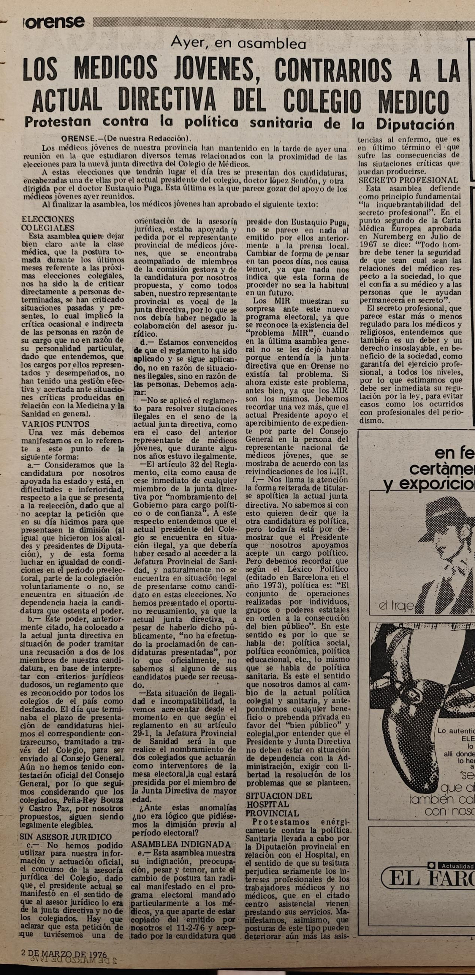 Un recorte de la época.