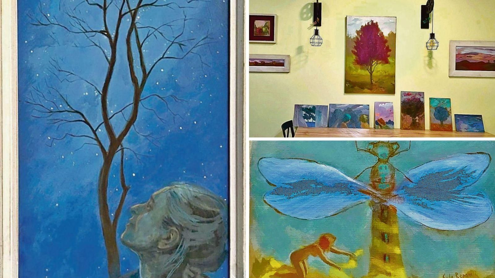 Pormenor da sala co Pruno e outras obras.