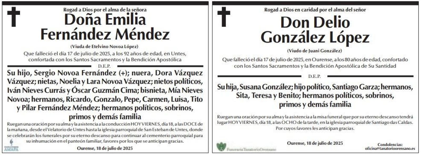 Las despedidas de este viernes