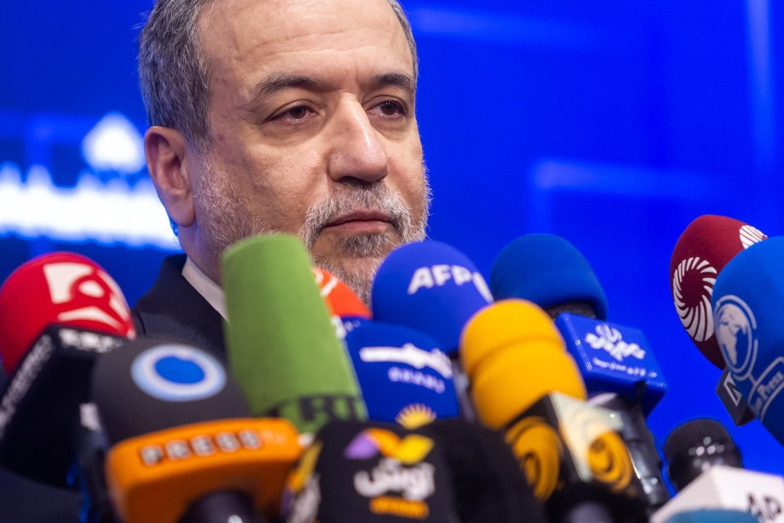 El ministro de Exteriores de Irán, Abbas Araqchi, durante una rueda de prensa