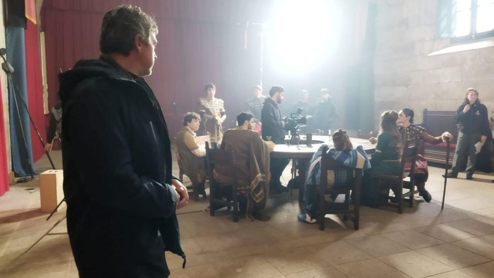 O alcalde Antonio Puga na visita á rodaxe.