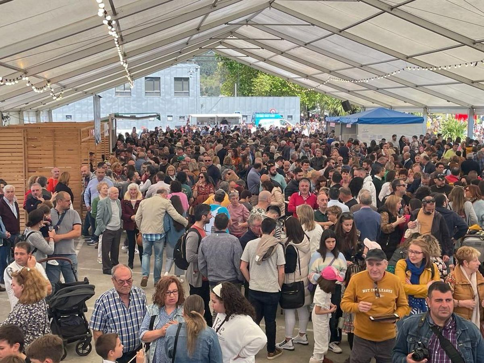 La actriz y presentadora de televisión, Lucía Veiga, fue la encargada de leer el pregón ante una carpa llena a rebosar de público y del bullicio de la fiesta.