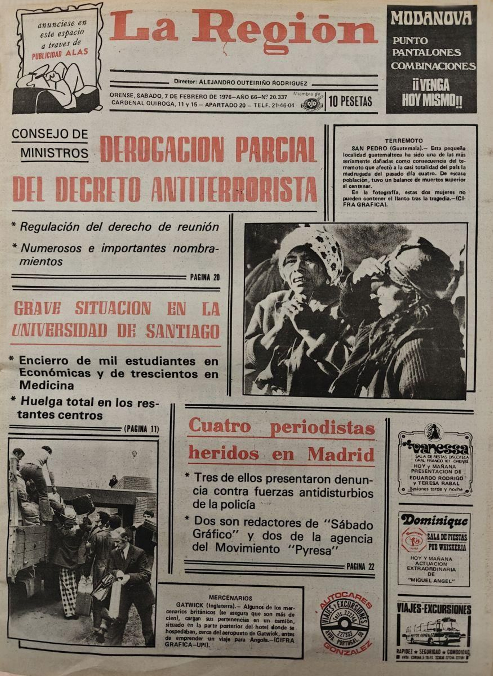 La primera 7 de febrero 1976