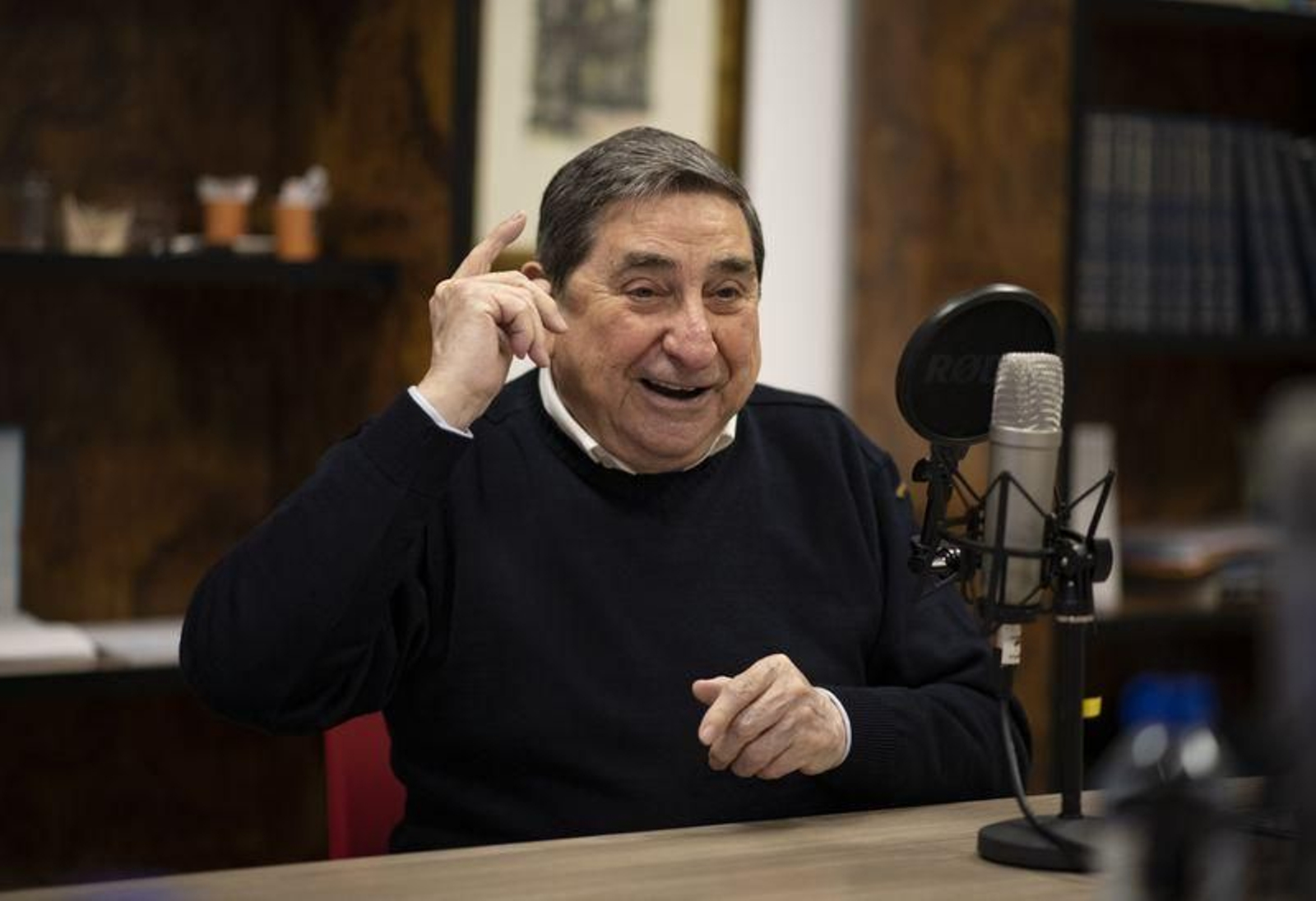 Lendoiro, durante su participación en el podcast Grada988 en las instalaciones de La Región. (Foto: Xesús Fariñas)