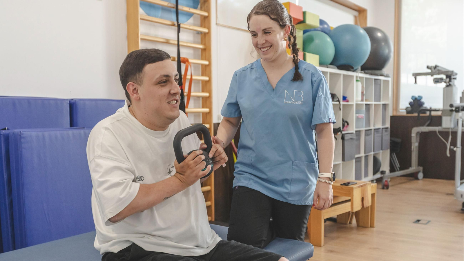 Yago en una de sus sesiones de rehabilitación.