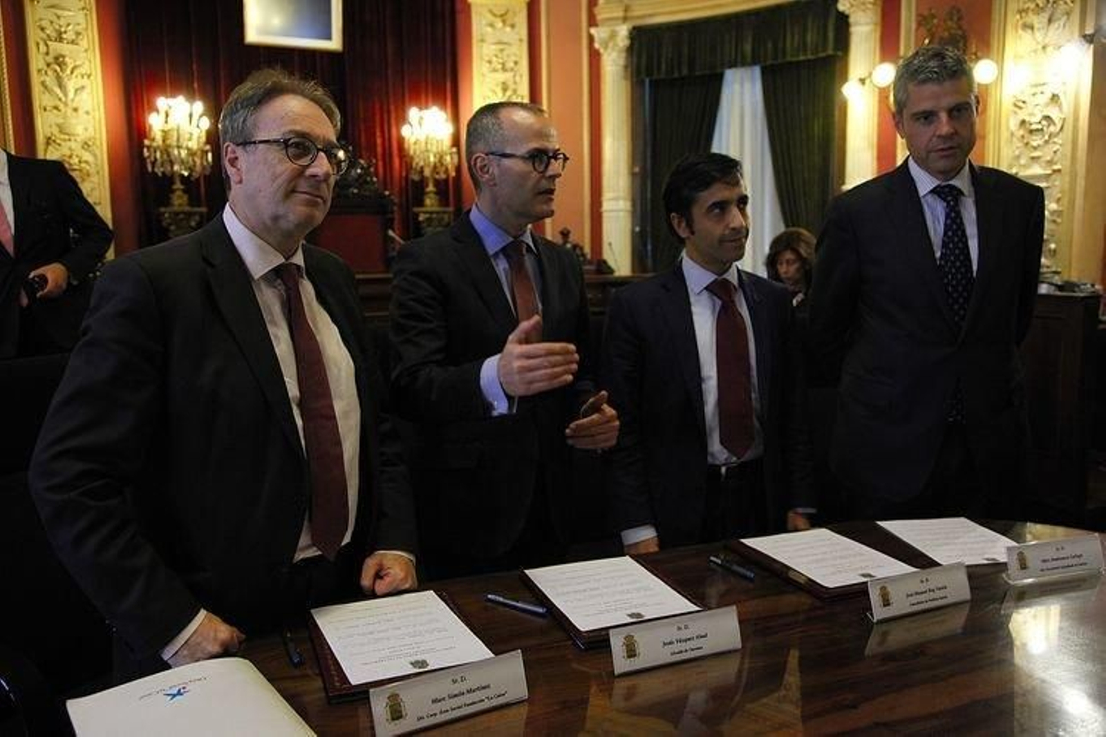 Marc Simón, Jesús Vázquez, José Manuel Rey y Marc Benhamou. (MIGUEL ÁNGEL)