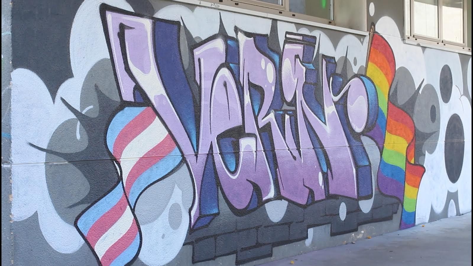 El grafiti antes de ser estropeado.