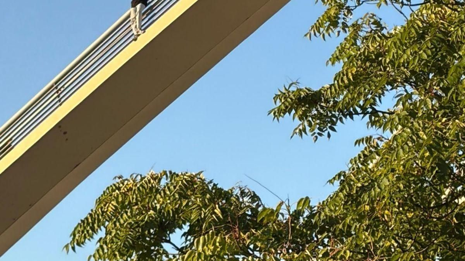 El joven fue rescatado cuando tenía los dos pies por fuera de la barandilla del Puente del Milenio.