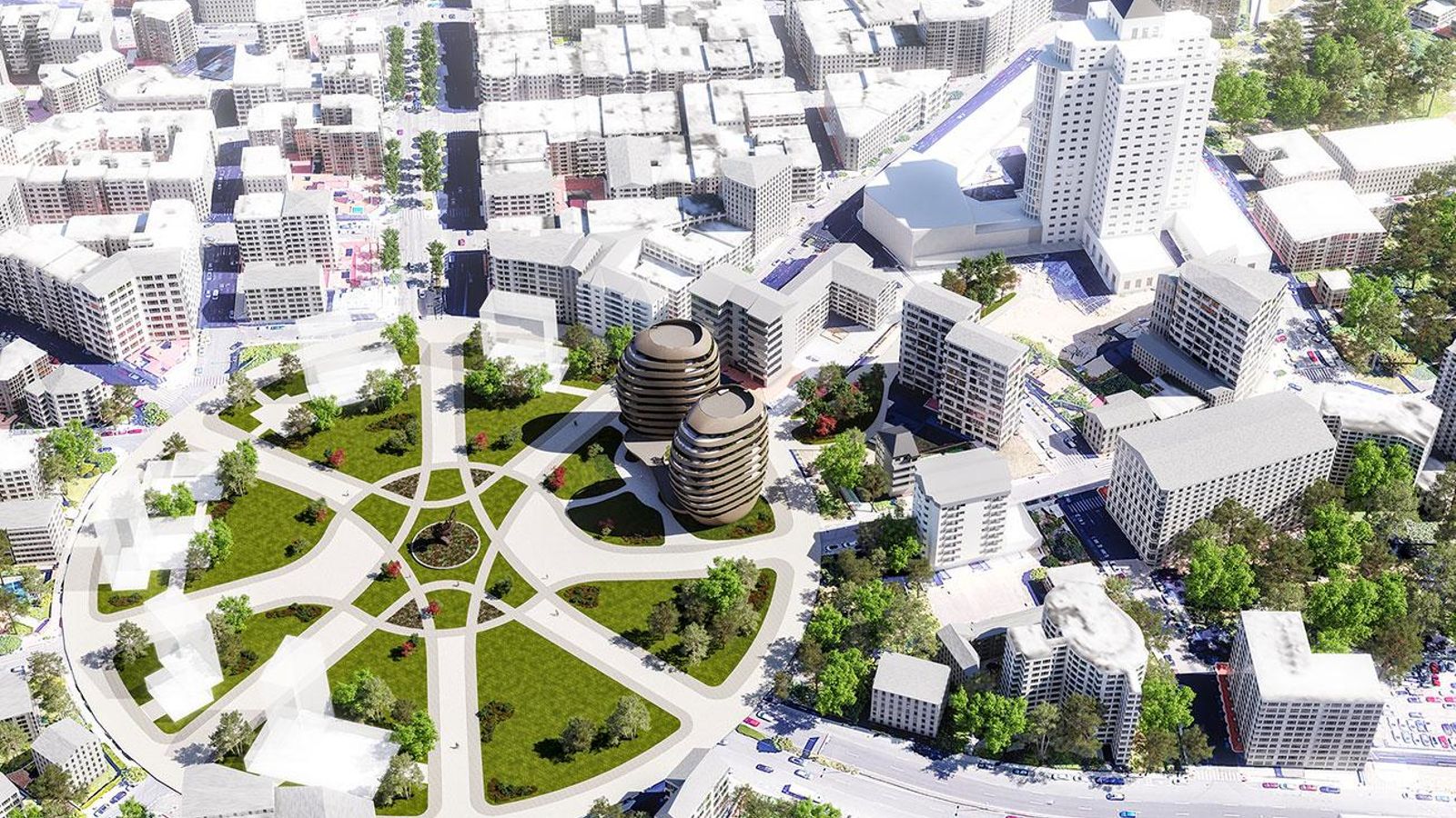 Una infografía del último diseño elaborado de la plaza para la urbanización de Aliseda.