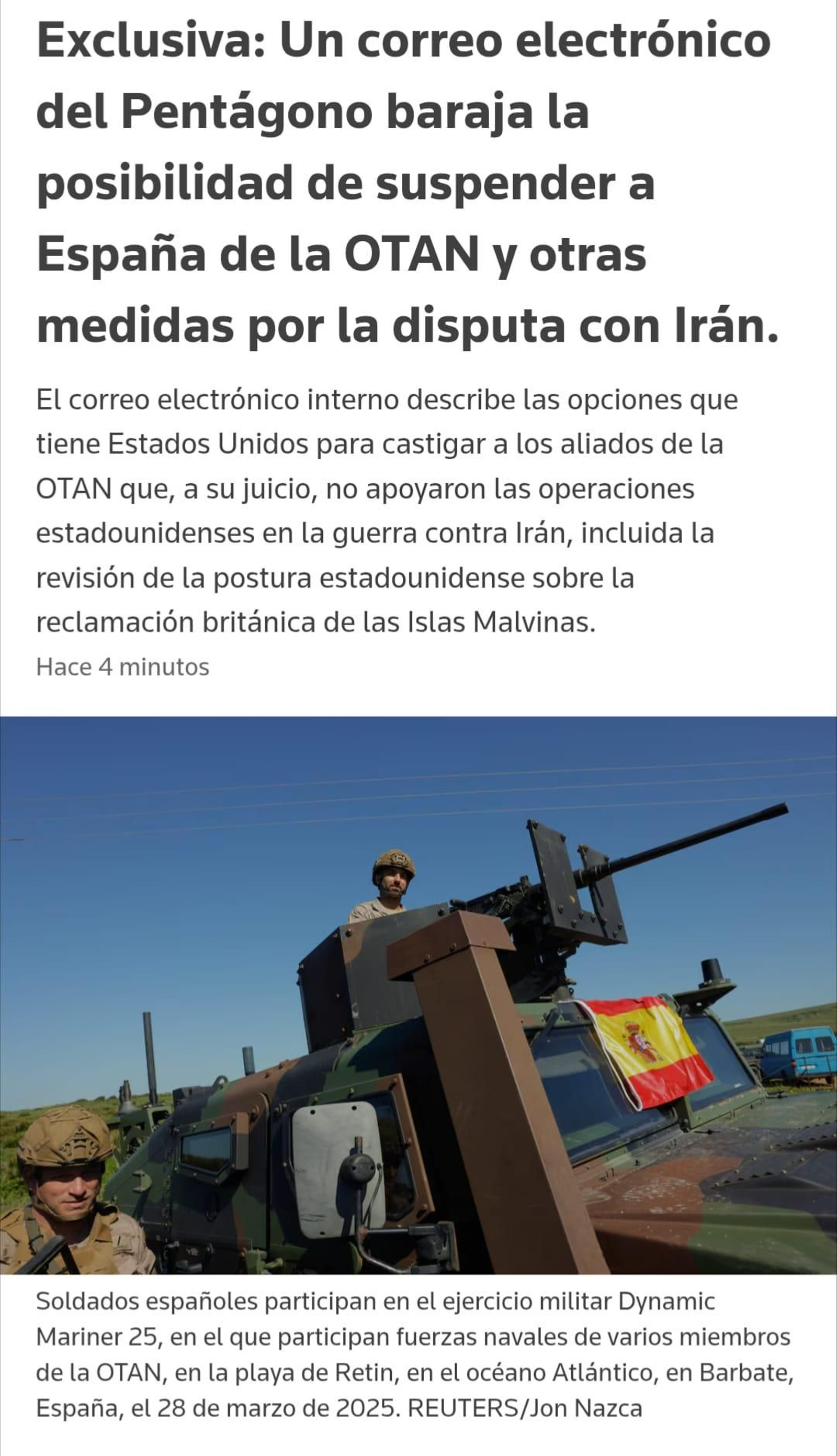 Así lo está contando la agencia de noticias Reuters.