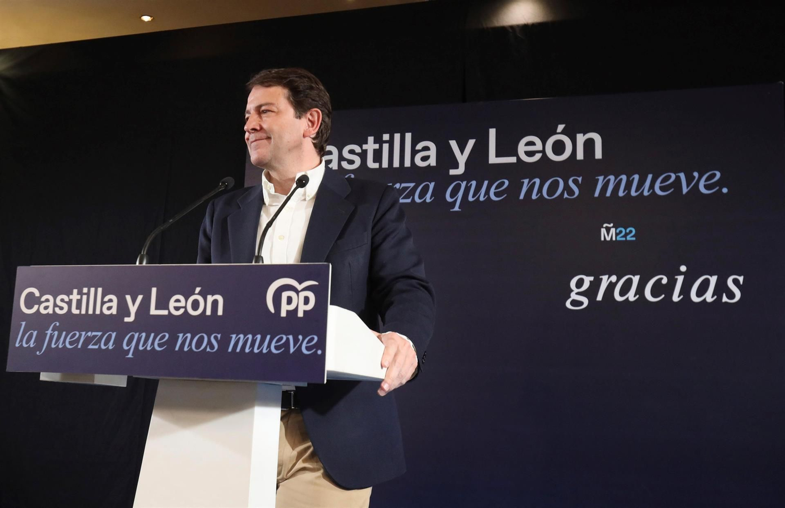 El presidente de la Junta de Castilla y León y candidato del PP a la reelección, Alfonso Fernández Mañueco